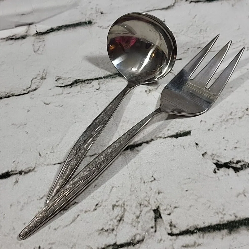 1847 Rogers‎ Bros SEA ISLAND International Stainless Serving Fork and Ladle